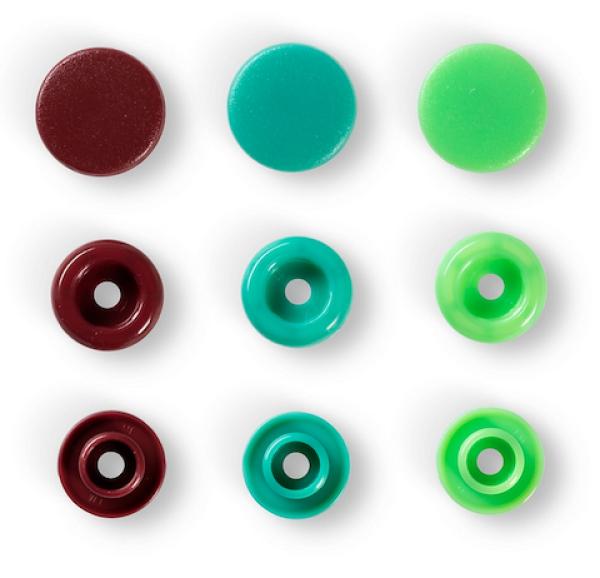 Prym Love Druckknöpfe "Color Snaps" Grün Braun - Ø 12,4 mm - 30 Stück